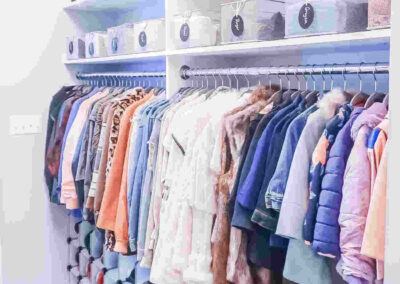 Organized closet for hanging hoodies