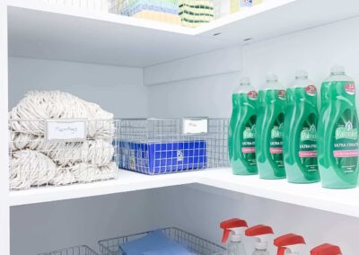 Organized shelf for cleaning materials