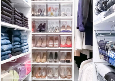 Well organized walk-in closet