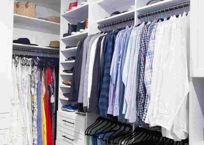 Well organized walk-in closet
